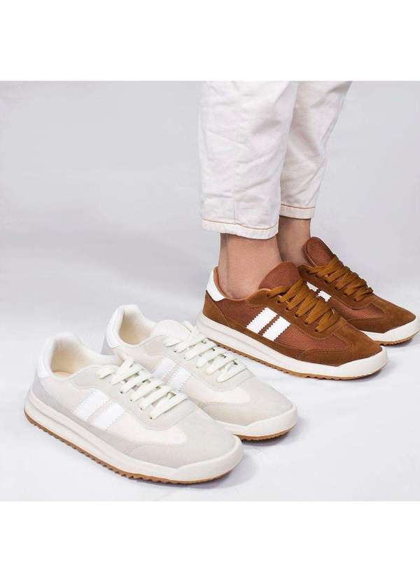 Zatta Calcados - Tenis Casual Zatta com Listras Laterais Kefera Branco 6