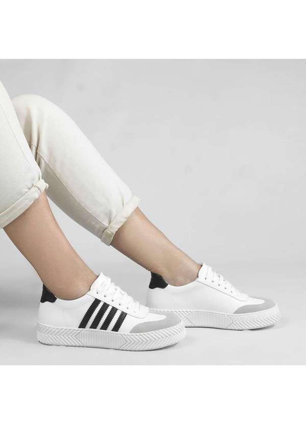 Zatta Calcados - Tenis Feminino Listras Laterais Vilma Preto 3