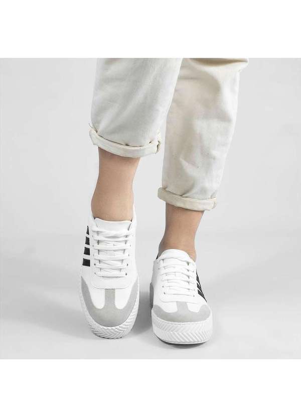 Zatta Calcados - Tenis Feminino Listras Laterais Vilma Preto 5