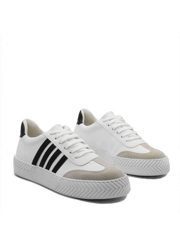 Zatta Calcados - Tenis Feminino Listras Laterais Vilma Preto 6