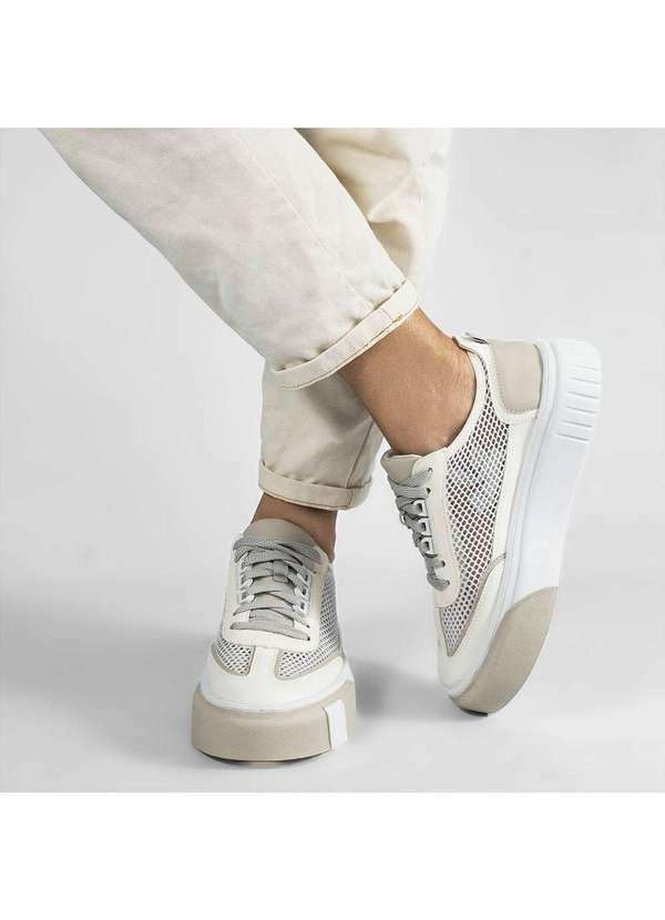 Zatta Calcados - Tenis Flatform Tela Zaya Branco Branco