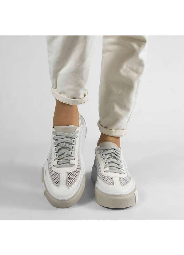 Zatta Calcados - Tenis Flatform Tela Zaya Branco Branco 3
