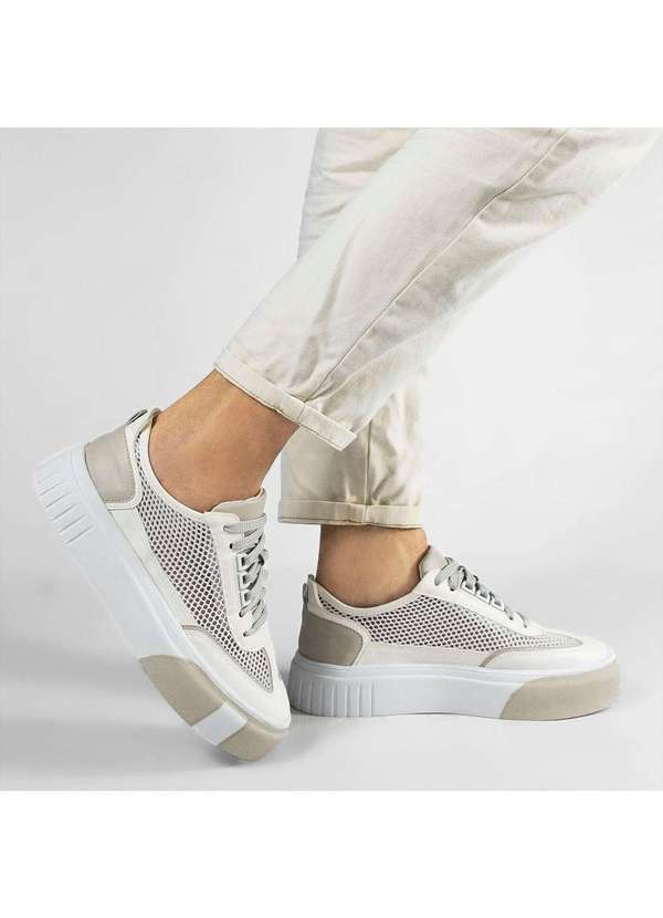 Zatta Calcados - Tenis Flatform Tela Zaya Branco Branco 5