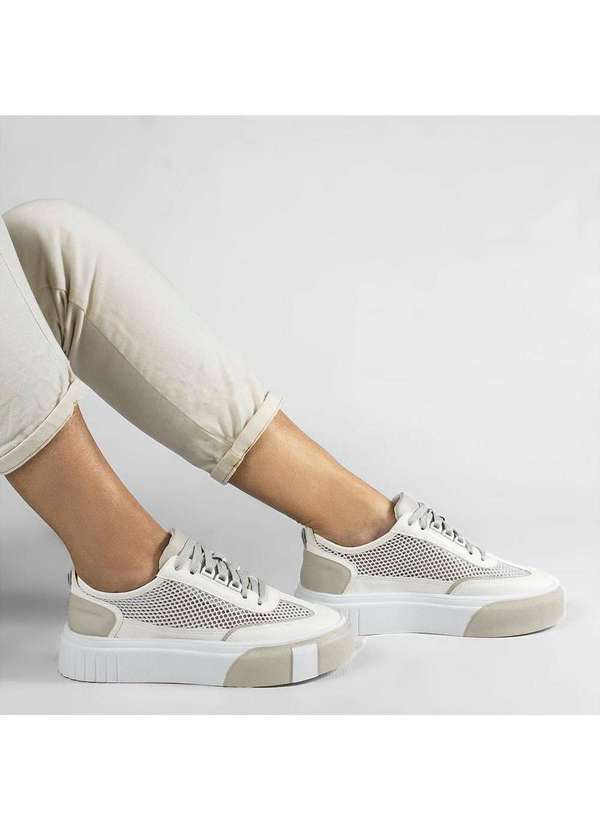 Zatta Calcados - Tenis Flatform Tela Zaya Branco Branco 7