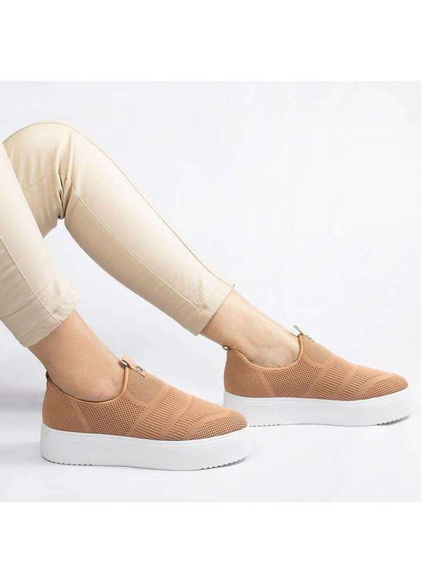 Zatta Calcados - Tenis Knite Flatform Ivete Bege 2