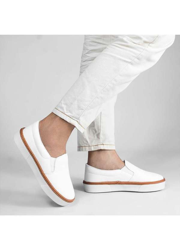 Zatta Calcados - Tenis Slip-On Casual Sirley Branco