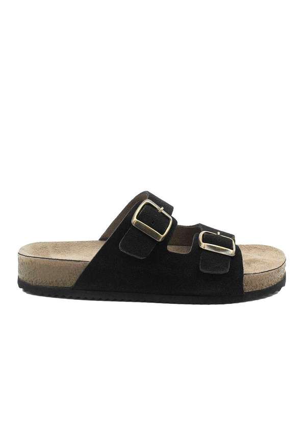 Zatta Calcados - Papete Couro Camurca Fivela Hanna Preto 2