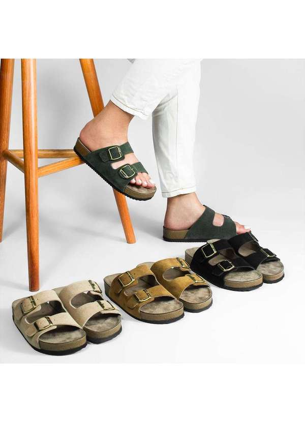 Zatta Calcados - Papete Couro Camurca Fivela Hanna Preto 6