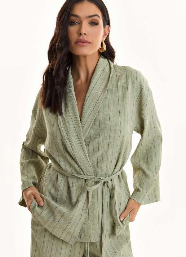 Ritmi Studio - Blusa com Transpasse Frente Verde