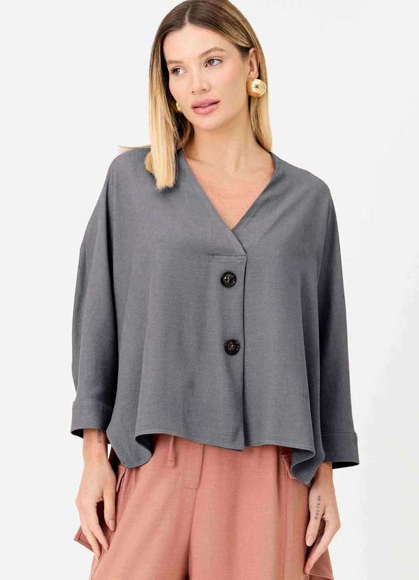 Ritmi Studio - Blusa Crepe Cinza
