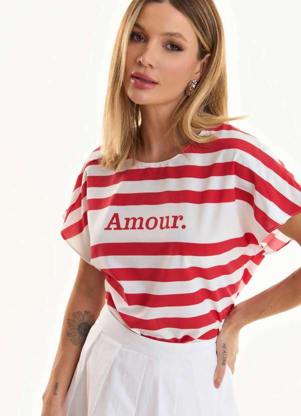 Ritmi Studio - Blusa de Listras Vermelho