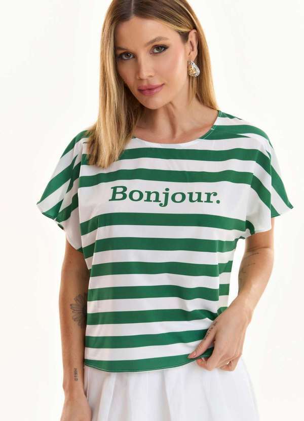 Ritmi Studio - Blusa de Listras Verde