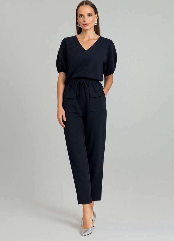 Ritmi Studio - Blusa Decote V Azul