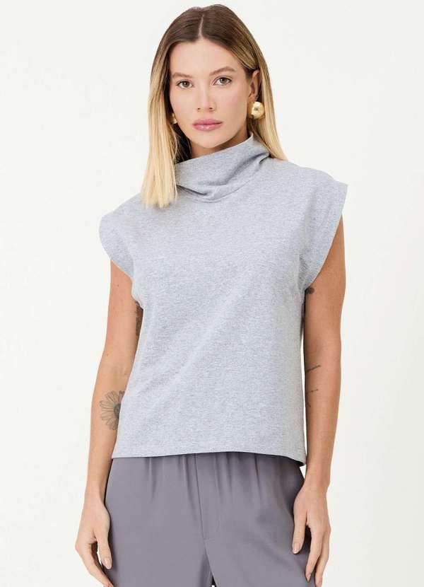 Ritmi Studio - Blusa Gola Alta Cinza