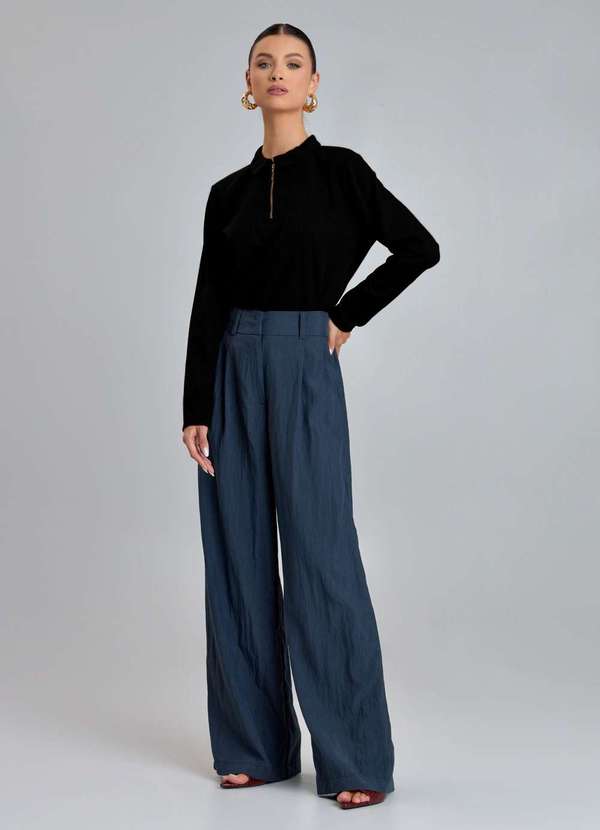 Ritmi Studio - Blusa Gola Polo Preto