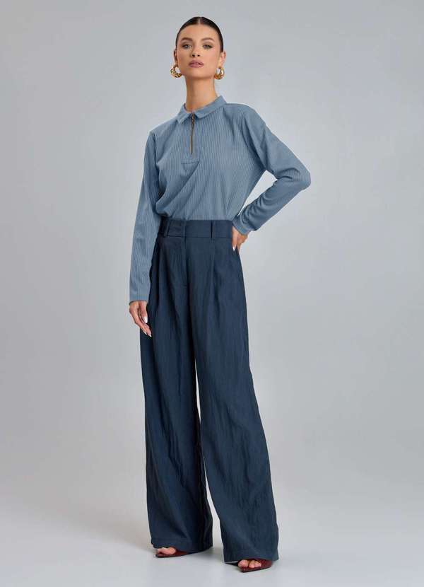 Ritmi Studio - Blusa Gola Polo Azul