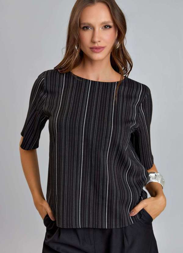Ritmi Studio - Blusa Manga Curta Preto