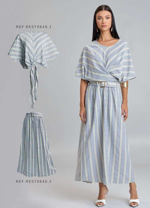 Ritmi Studio - Blusa Transpassada Azul