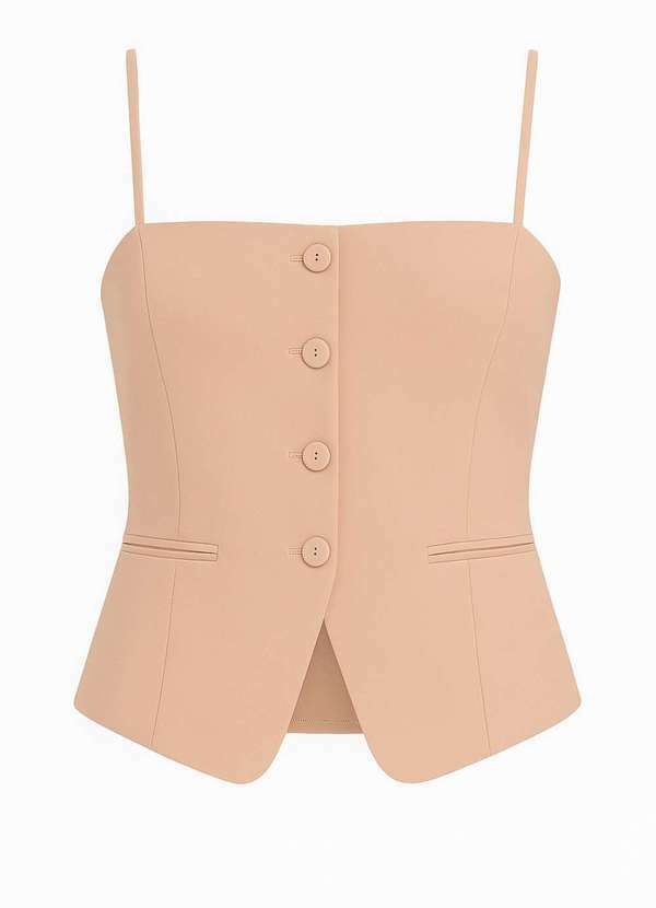 Ritmi Studio - Corset com Botoes Alfaiataria Nude