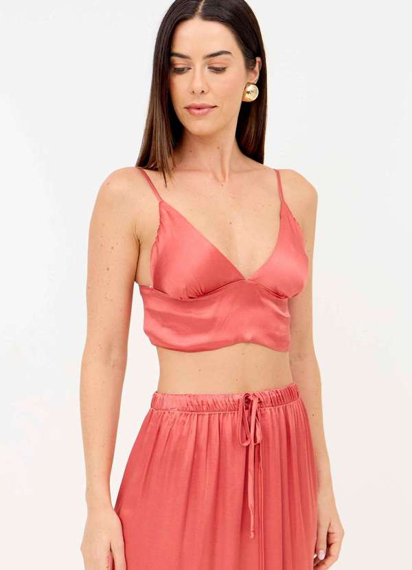 Ritmi Studio - Top Acetinado Vermelho