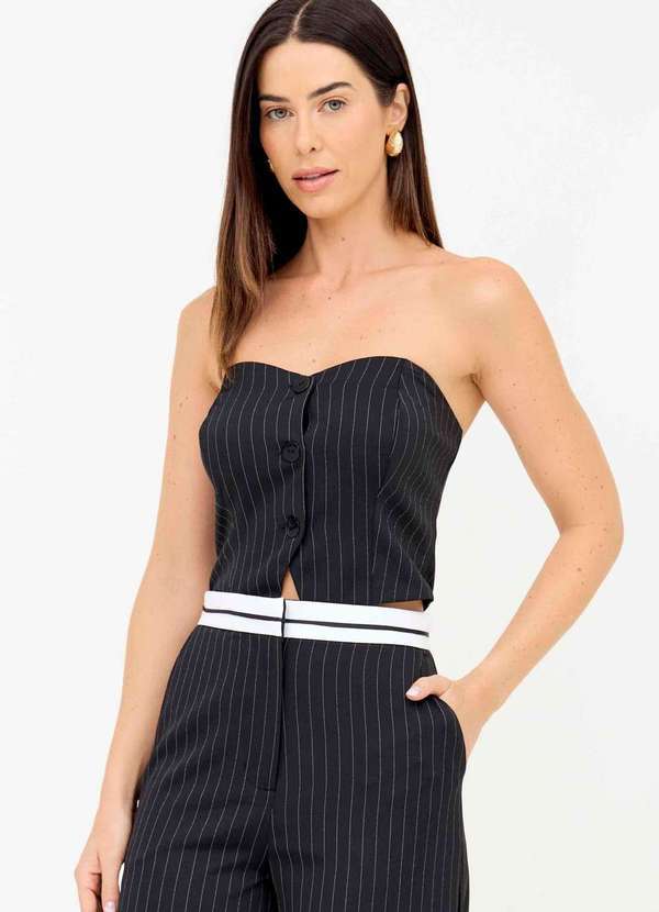 Ritmi Studio - Top com Botoes Frontais Preto