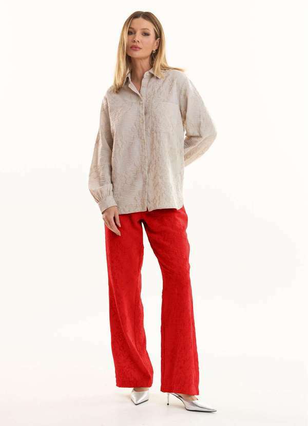Ritmi Studio - Calca Linho Bordado Vermelho