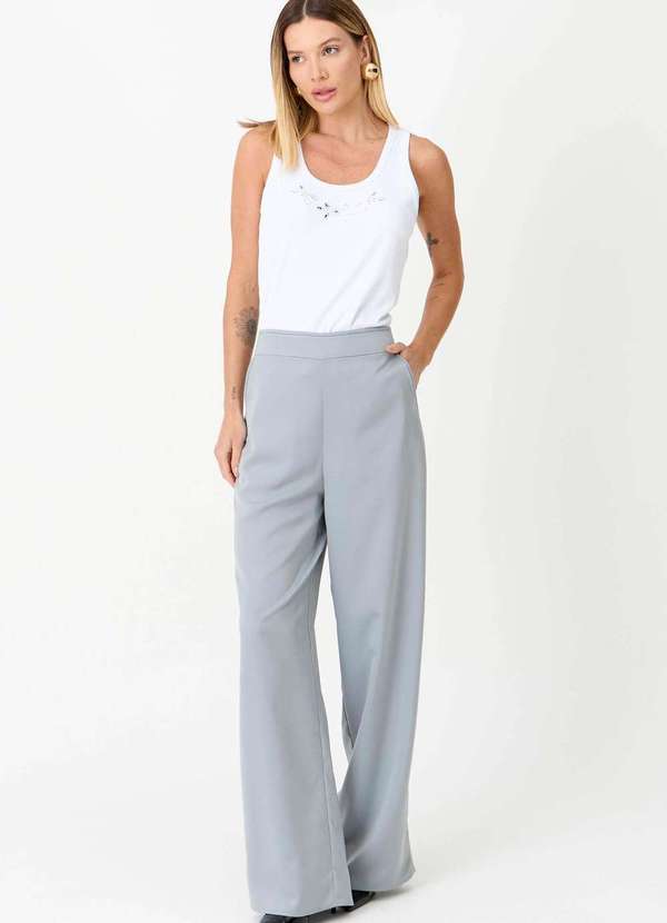 Ritmi Studio - Calca Reta de Alfaiataria Cinza