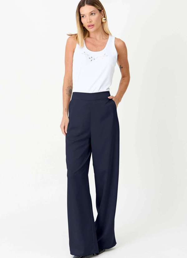 Ritmi Studio - Calca Reta de Alfaiataria Azul