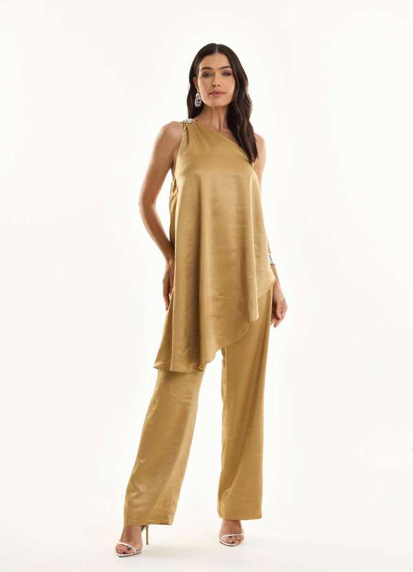 Ritmi Studio - Calca Reta de Alfaiataria Amarelo