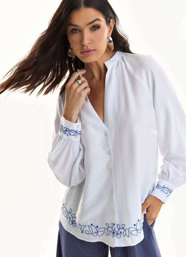 Ritmi Studio - Camisa com Bordado Branco
