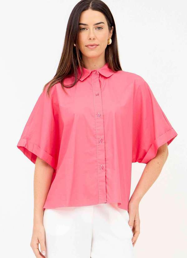 Ritmi Studio - Camisa com Mangas Curtas Rosa