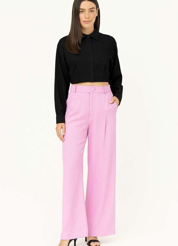 Ritmi Studio - Camisa Cropped Manga Longa Preto