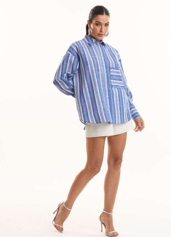 Ritmi Studio - Camisa Listrada Azul