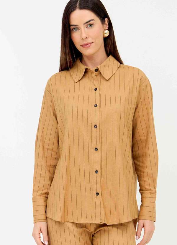 Ritmi Studio - Camisa Risca de Giz Amarelo