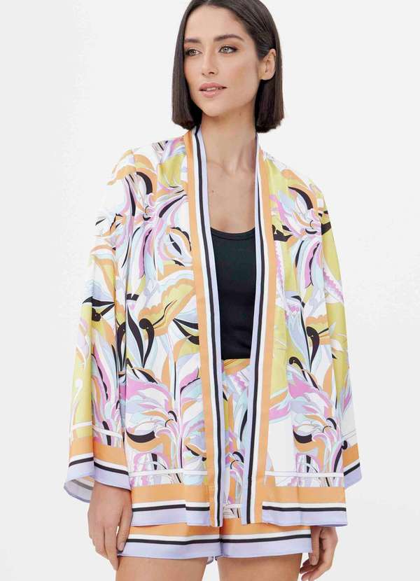 Ritmi Studio - Kimono Estampado Bege