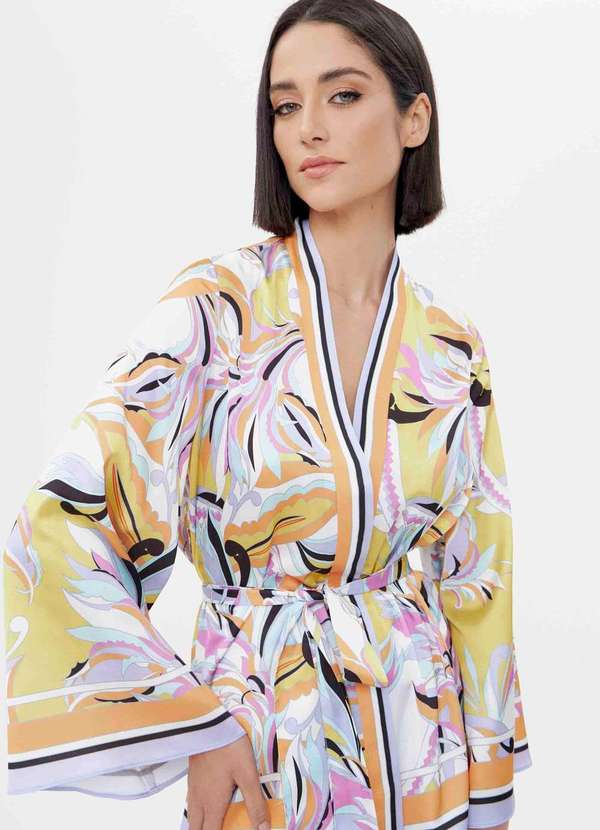 Ritmi Studio - Kimono Estampado Bege 2