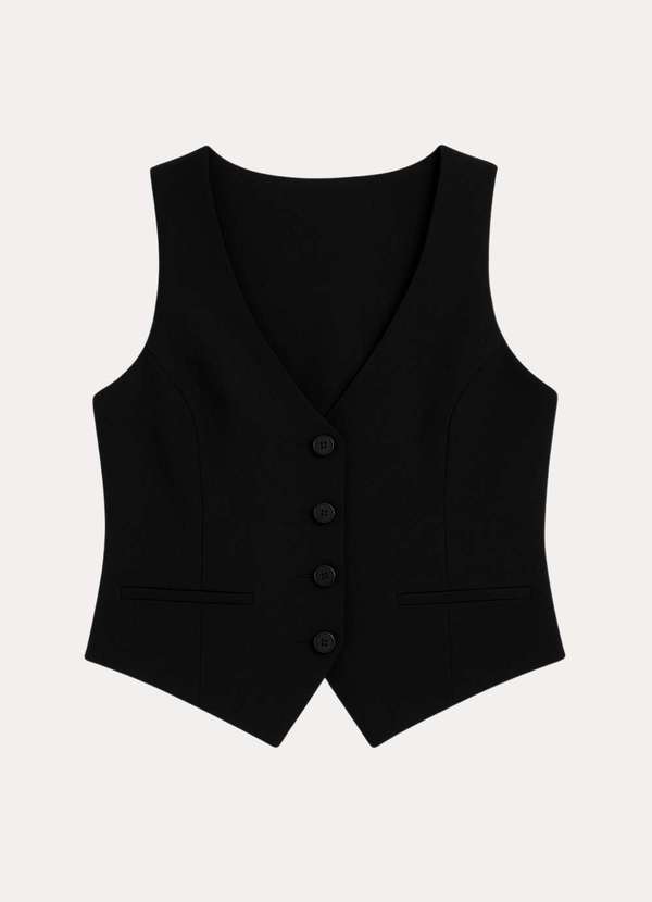 Ritmi Studio - Colete com Botoes Preto