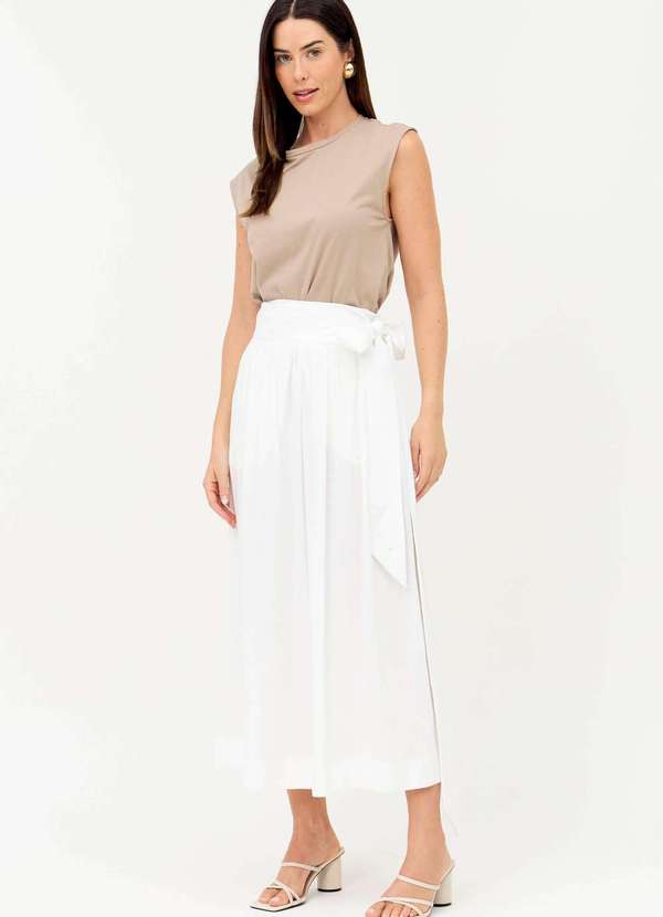 Ritmi Studio - Saia Midi com Amarracao Branco