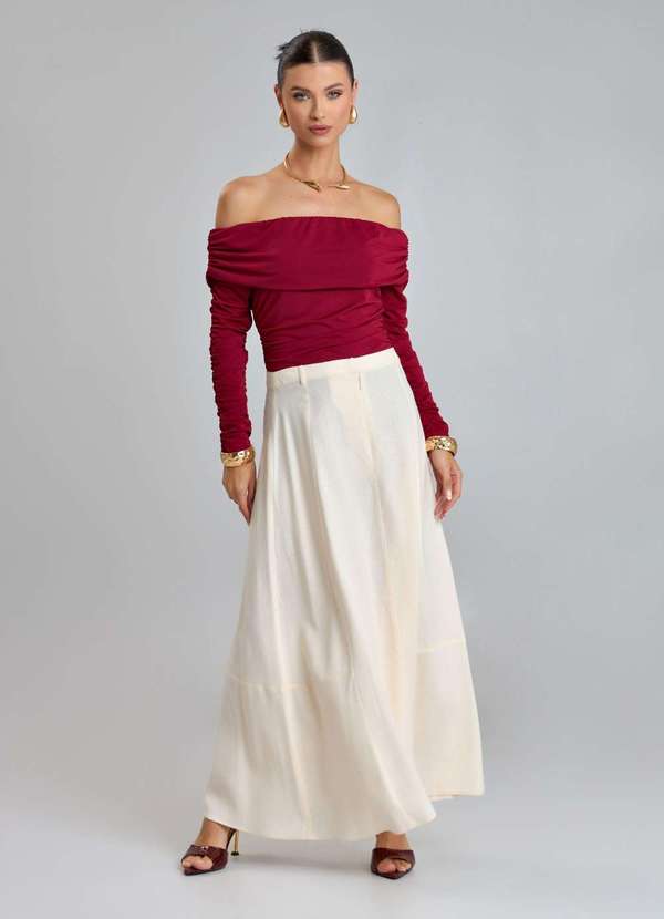 Ritmi Studio - Saia Midi de Linho Branco