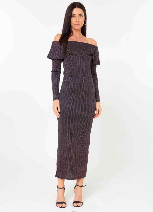 Ritmi Studio - Saia Midi de Malha Marrom