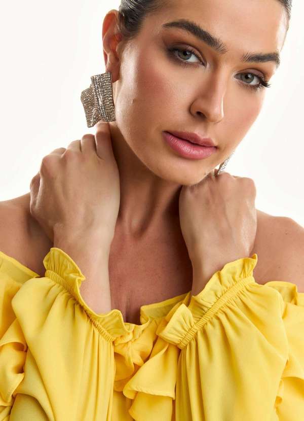 Ritmi Studio - Vestido Babados Decote Amarelo 3