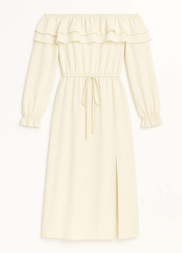 Ritmi Studio - Vestido Babados Decote Branco