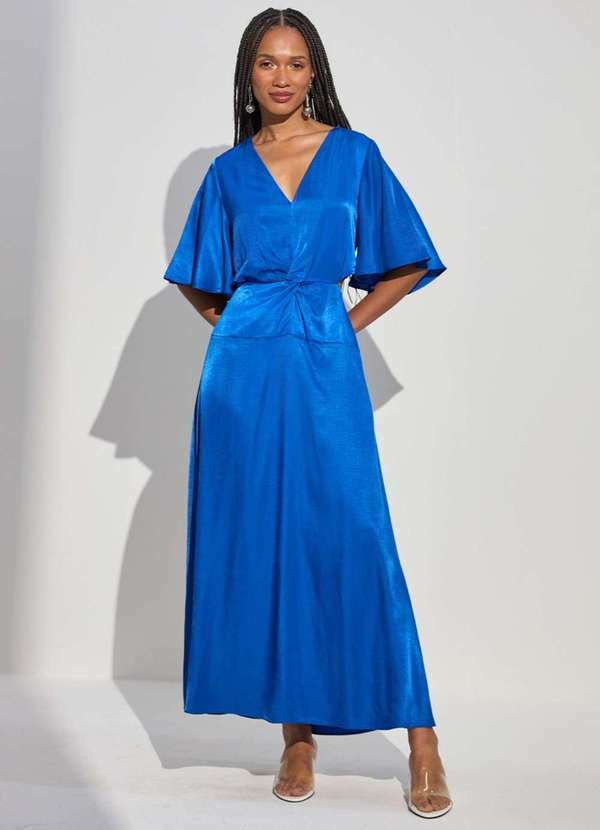 Ritmi Studio - Vestido Co Transpasse nas Costas Azul