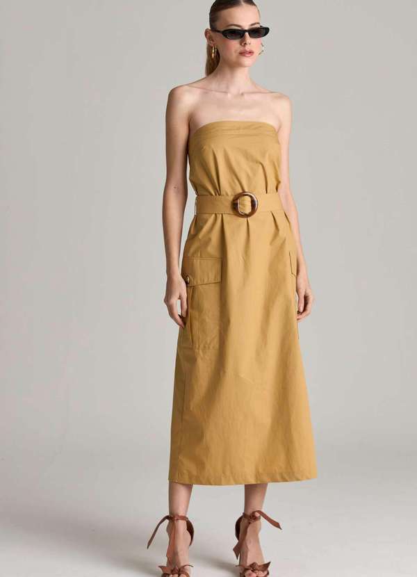 Ritmi Studio - Vestido com Bolsos Utilitarios Nude
