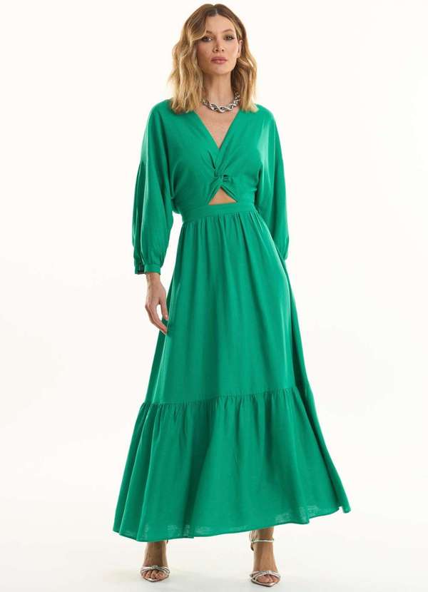 Ritmi Studio - Vestido com Marias de Linho Verde