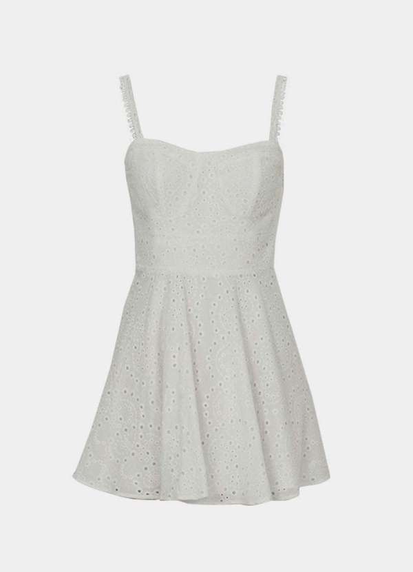 Ritmi Studio - Vestido Curto de Laise Branco