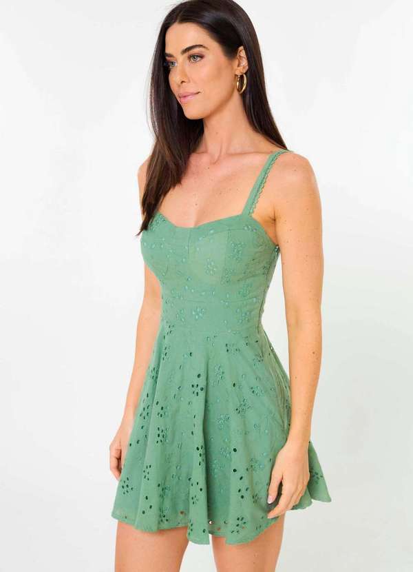 Ritmi Studio - Vestido Curto de Laise Verde