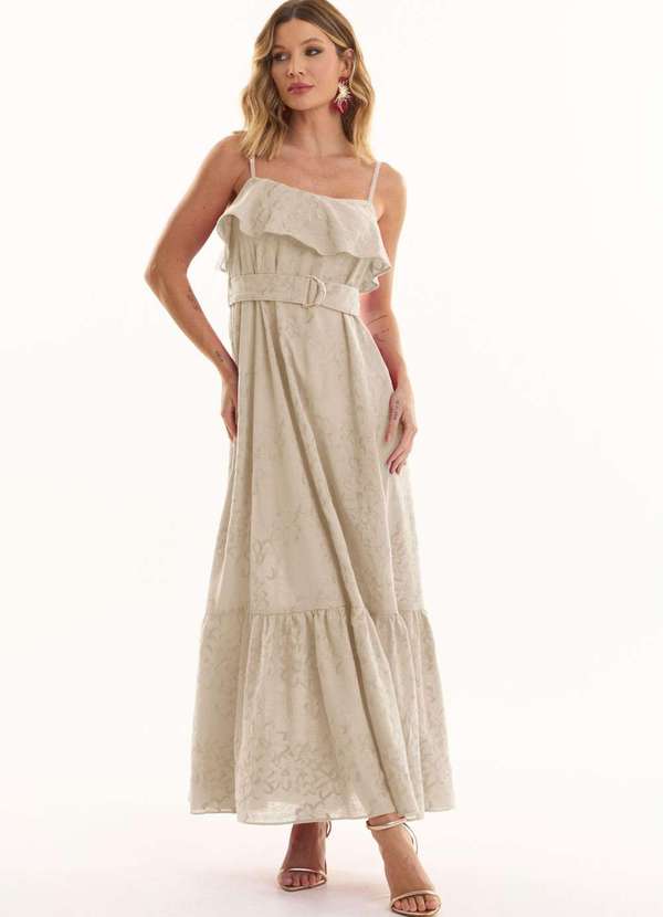 Ritmi Studio - Vestido Longo de Laise Bege