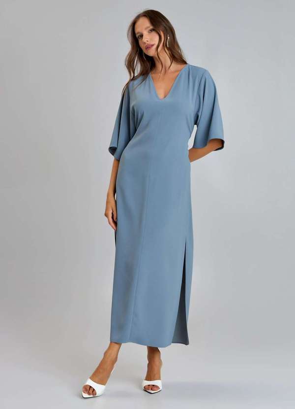 Ritmi Studio - Vestido Midi com Mangas Azul 2