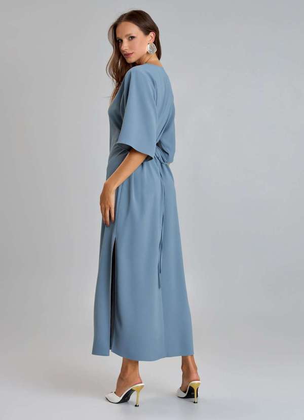 Ritmi Studio - Vestido Midi com Mangas Azul 3